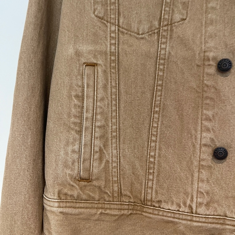 Madewell Oversized Trucker Classic Denim Jacket Beige - Picture 2 of 4